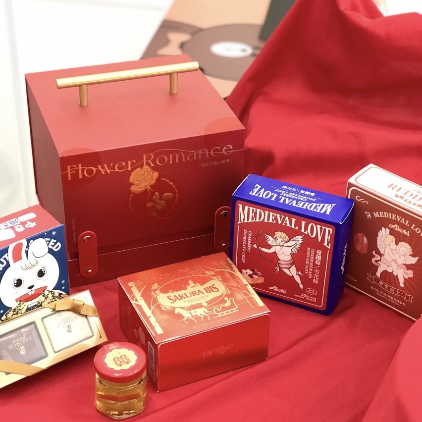 中国风花好月圆伴手礼手提盒 印刷烫金LOGO 源头厂家现货批发48小