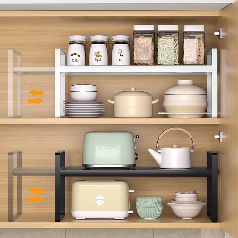 Kitchen Storage Rack Retractable Cabinet Layered Storage Rack Multi-Functional Countertop Spice Filling Storage Rack