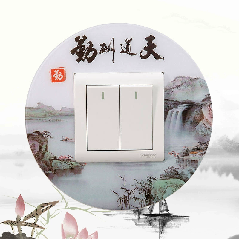 Acrylic switch key on wall, protective case, decorations, creative round jewelry, simple and elegant design