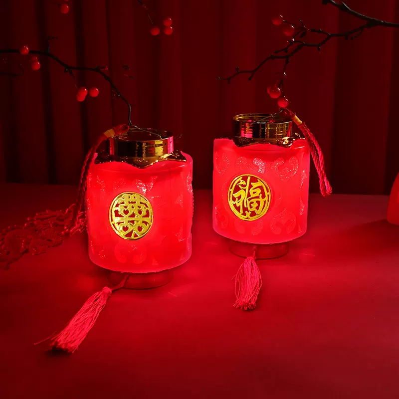 LED春节发光手提灯笼儿童灯笼玩具元旦室内装饰地摊发光玩具批发