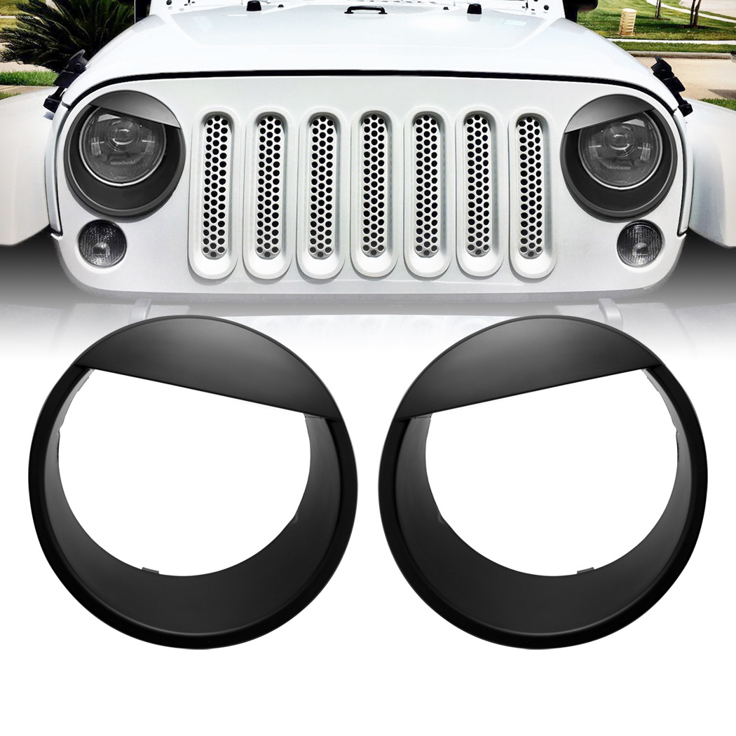 Suitable for 2007-2017 Jeep Wrangler Bird Shape Black Eyebrow Modification Factory Wholesale