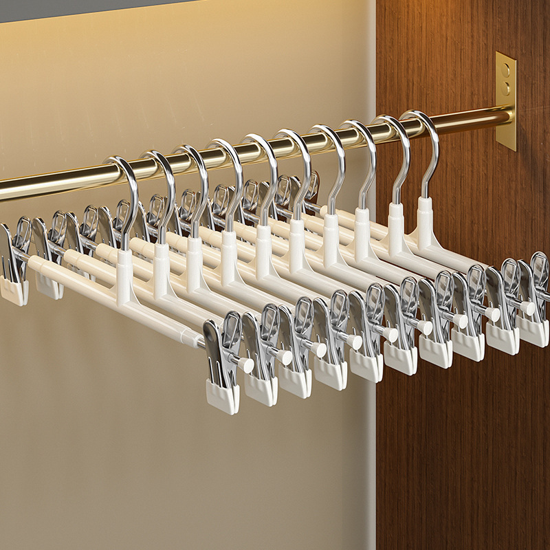 Pant rack clip pants household seamless jk hanger stainless steel skirt clip drying pants clip wholesale generation trembling sound Pant rack clip pants household seamless jk hanger stainless steel skirt clip drying pants clip wholesale generation trembling sound