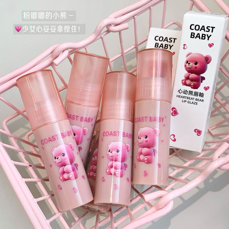 COAST BABY ハートビートベア リップグレーズ マットリップスティック ベルベットマット ノンスティックカップ 色褪せしにくい フェイクリップグレーズ|undefined