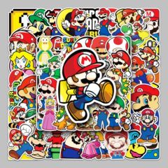 53 Cartoon Mario Game Graffiti Luggage Laptop Phone Case Car Refrigerator Decoration Stickers