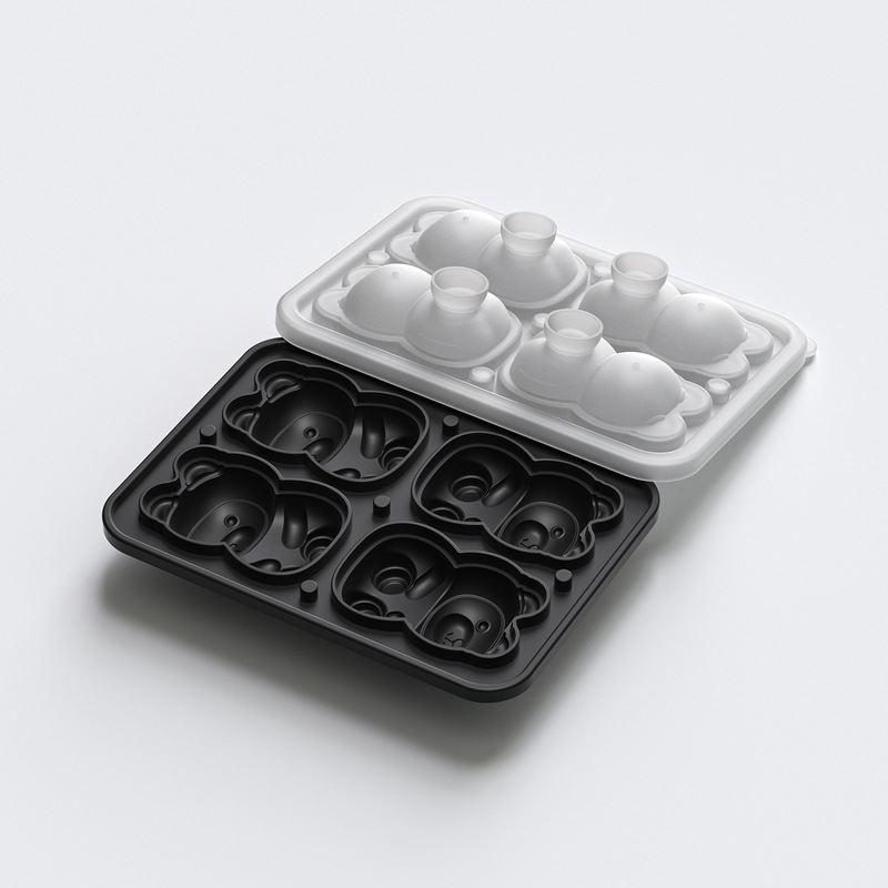冰格模具制冰神器跨境热销食品级软硅胶家用具小熊可爱冷冻冰块盒|undefined