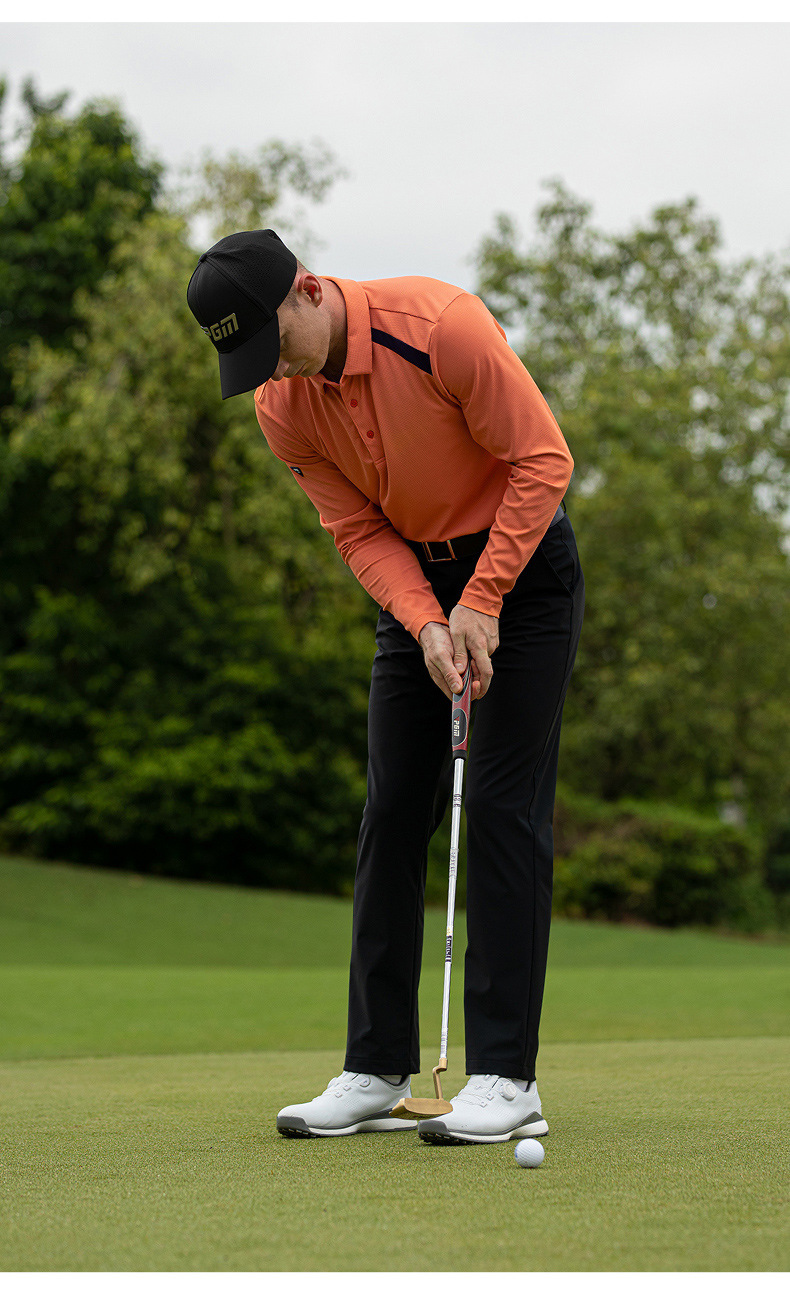 Áo polo golf nam dài tay PGM phối màu tương phản — KUZ167-màu trắng, YF630-Màu đen, YF630-màu cam, KUZ167-màu xanh hải quân chi tiết 21