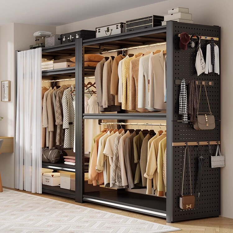 Shelf Wardrobe Household Open Hanger Multi-layer Storage Rack Simple Clothes Hanger Indoor Floor Wardrobe