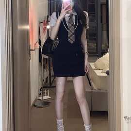 2026夏季连衣裙子女学院风韩版ins甜辣妹气质短裙包臀裙JK制服女