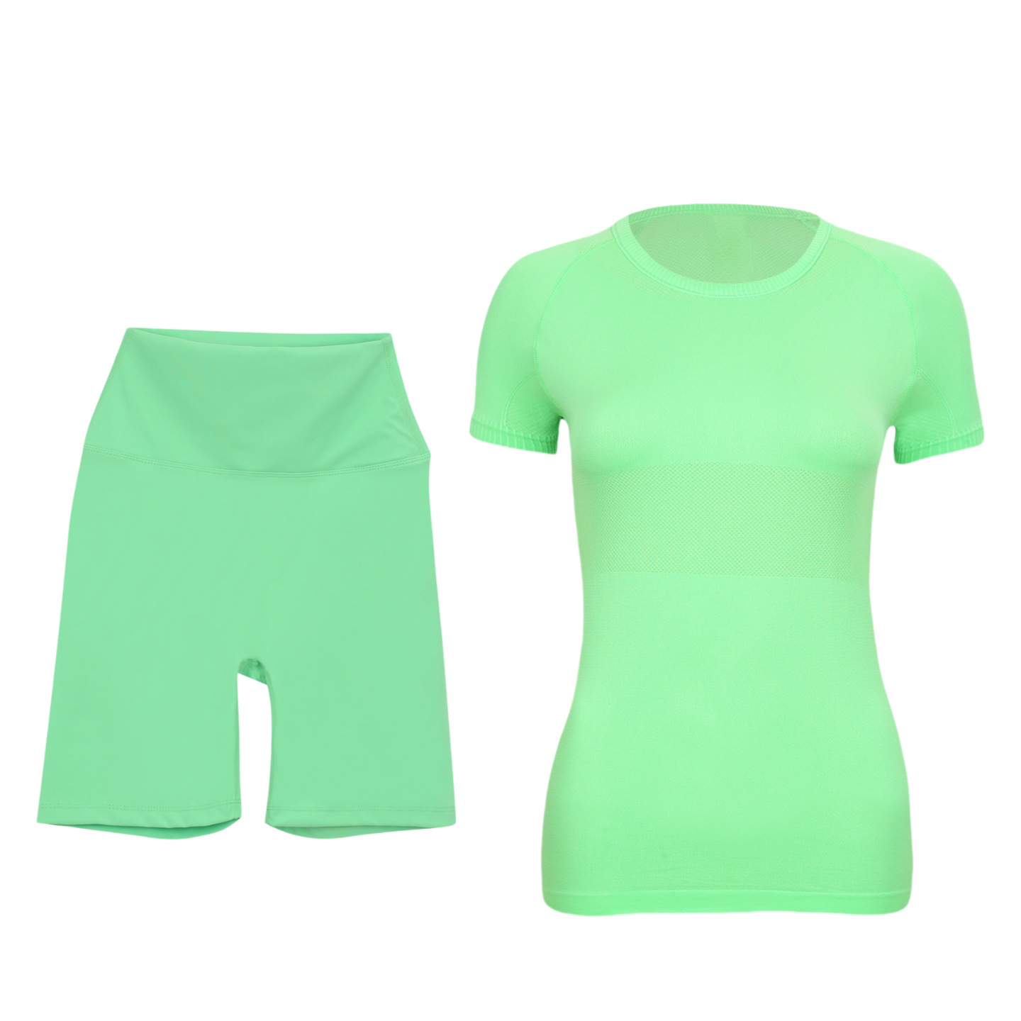 Women's Short Sleeve & 5-Inch Shorts Set – Breathable Workout Outfit For Running, Yoga & Summer Sports (S-Xxxl, 32 Colors)_voghion.com