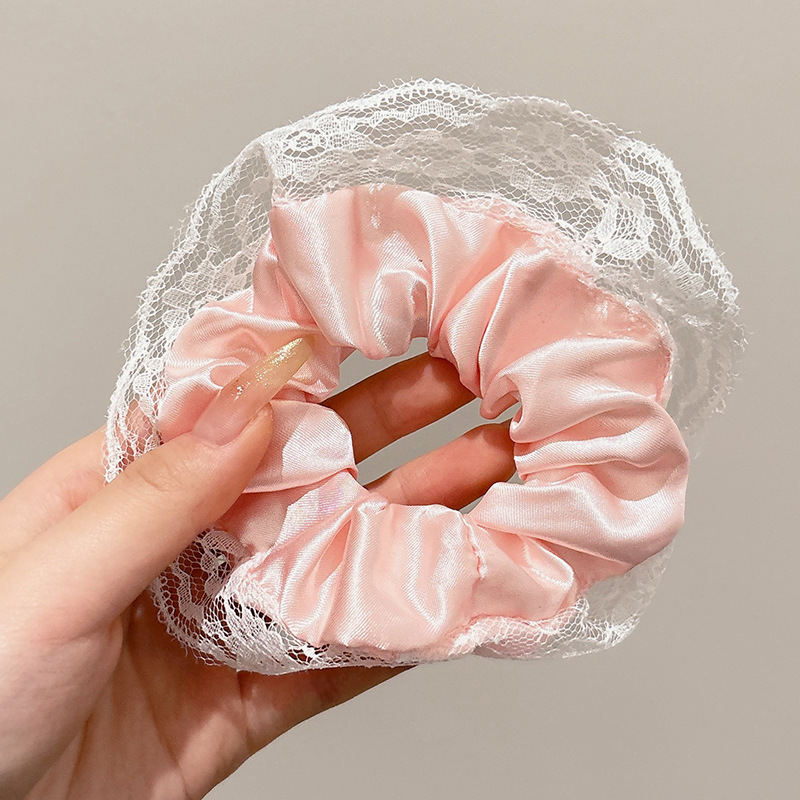 El encaje francés punto de onda arco intestino grueso anillo de cabello para mujeres de alta calidad cuerda de cabello de alta elasticidad cuerda de cabello adornamiento