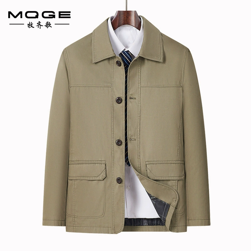 Средний и пожилой папа в хлопчатобумажной куртке мужские весенние и осенние куртки с лацканом бизнес повседневная куртка