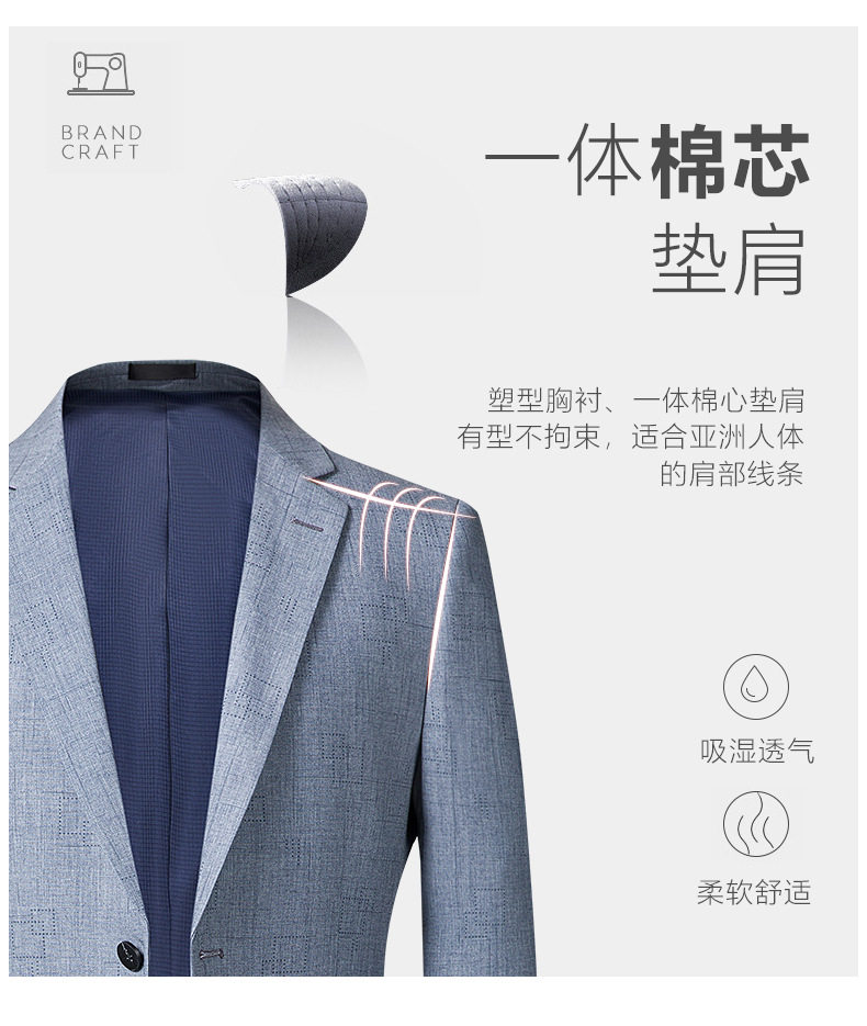 Áo vest nam ca rô xám dáng ôm, mỏng nhẹ mùa xuân thu, cổ vest một hàng hai nút — Caro Xám chi tiết 5