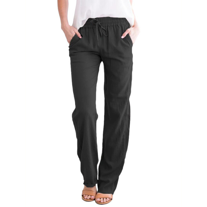 Casual Pants Pants Type Micro-Elastic Elasticity Daily Occasion Women's Daily Fashion Solid Color Full Length Patchwork Casual Pants
