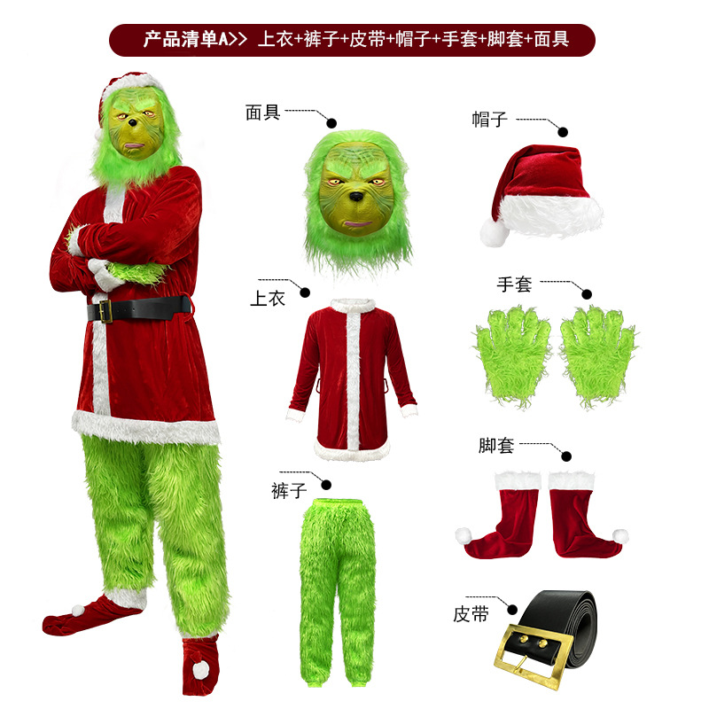 M-6XL Navidad traje de rol Santa Claus adulto vestido rojo de las mujeres Cosplay traje de escenario