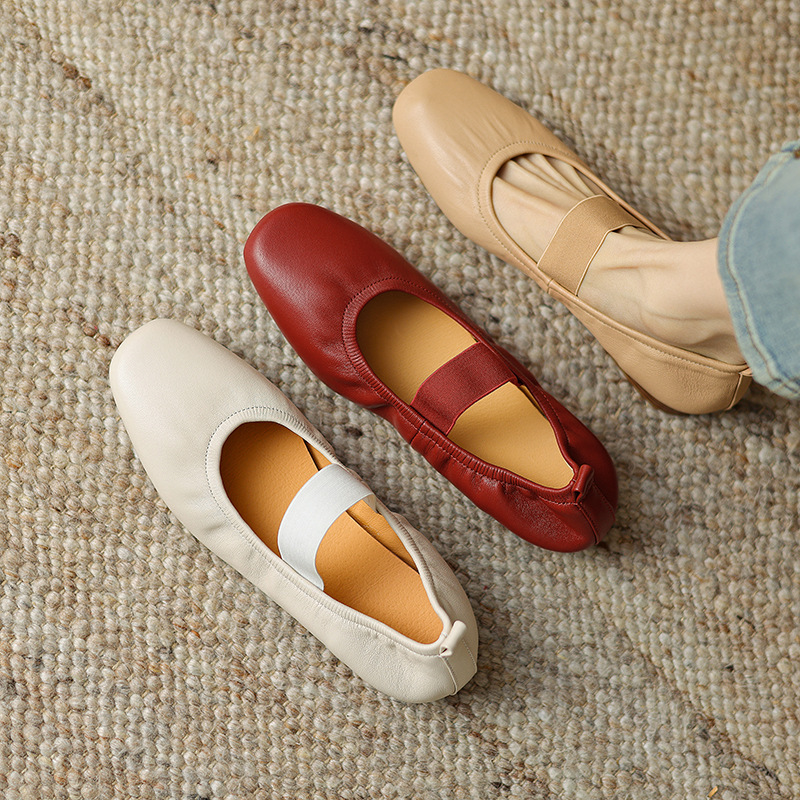 Non-luxury Feichi Round-toe elastic band Shallow Mouth Mary Jane Shoes Women's Comfortable All-match Commuting Thick Heel Shoes New Style Non-luxury Feichi Round-toe elastic band Shallow Mouth Mary Jane Shoes Women's Comfortable All-match Commuting Thick Heel Shoes New Style