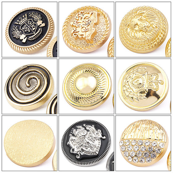 Coat Button Metal Button High-end Suit Cashmere Trench Coat Vintage Golden Decoration Round All-match Accessories
