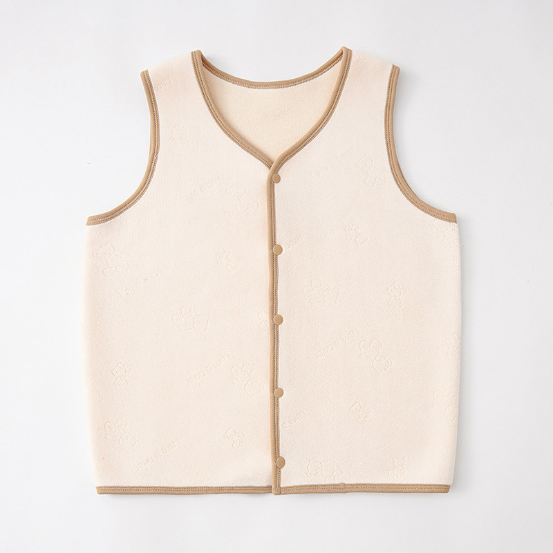 밀크 화이트 올리 벨벳 베어 조끼