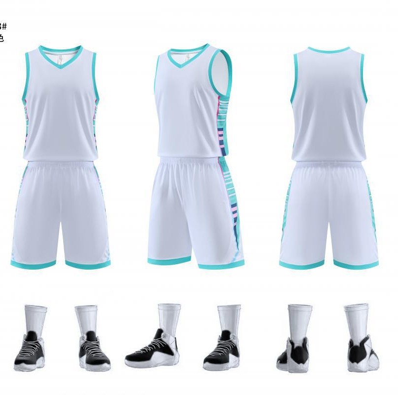 Nuevo traje de uniforme de baloncesto Camisetas de competición impresas para hombres y mujeres Campamento de entrenamiento para niños de verano Uniformes de equipo Chaleco Pantalones de cuatro puntos