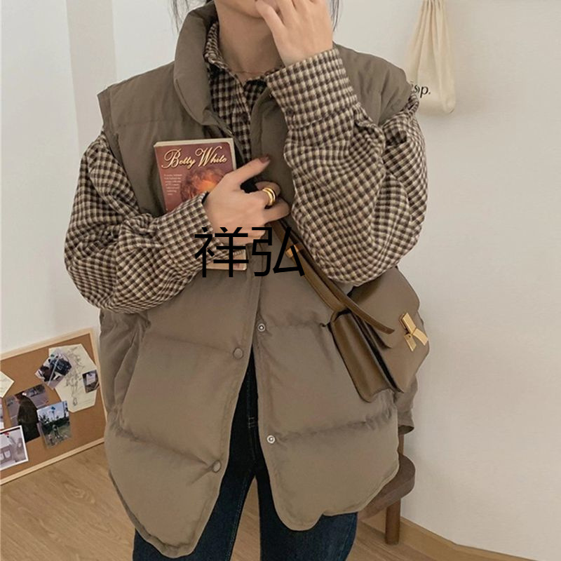 XH2024 가을과 겨울 새로운 다운 조끼 여자 대학 스타일 한국 스타일 외국 스타일 조끼 인터넷 인기 웨이스트 코트 외부