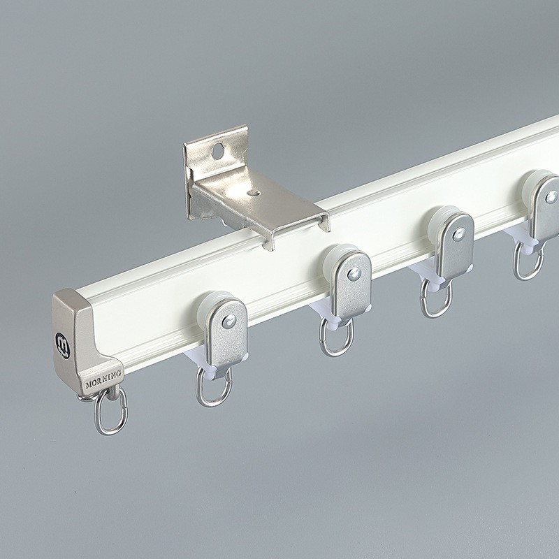 aleación de aluminio gruesa silenciosa cortina galvanizada rieles Roma barra de cortina lateral monorril deslizante Keqiao al por mayor rieles recto