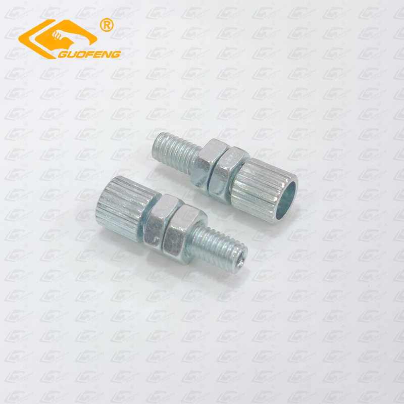 Tornillo moleteado ajustable de cabeza plana, recto, de hierro galvanizado, M6M5 con tuerca, tornillo cilíndrico de cabeza alta