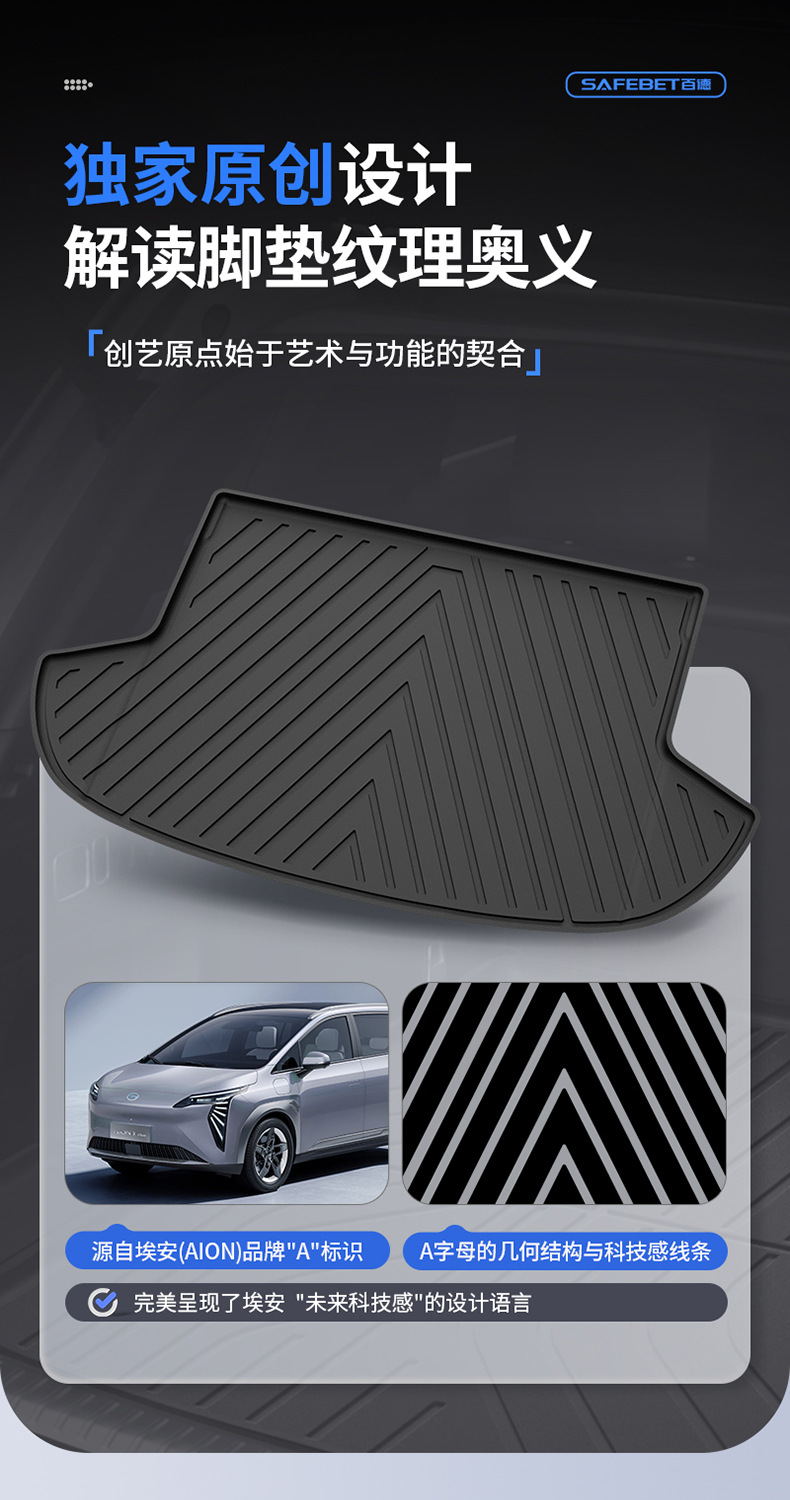 Suitable for GAC Aion UT/UT super RT Y/Y PLUS i60 special TPE car trunk mat