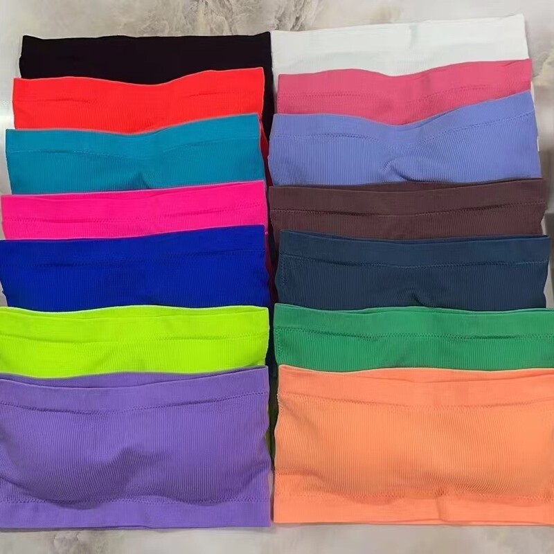 Summer Hot Sale New European and American Women's Chest Wrap Underwear suit with Chest Pad Comfortable Knitted Thread Multicolor Wholesale Women