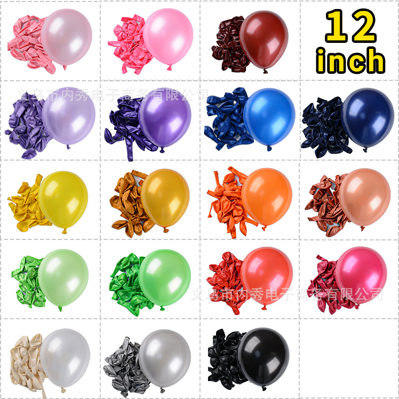 12 pulgadas globo de látex perla 2,8G color redondo Bola de látex fiesta de cumpleaños boda cumpleaños diseño Decoración