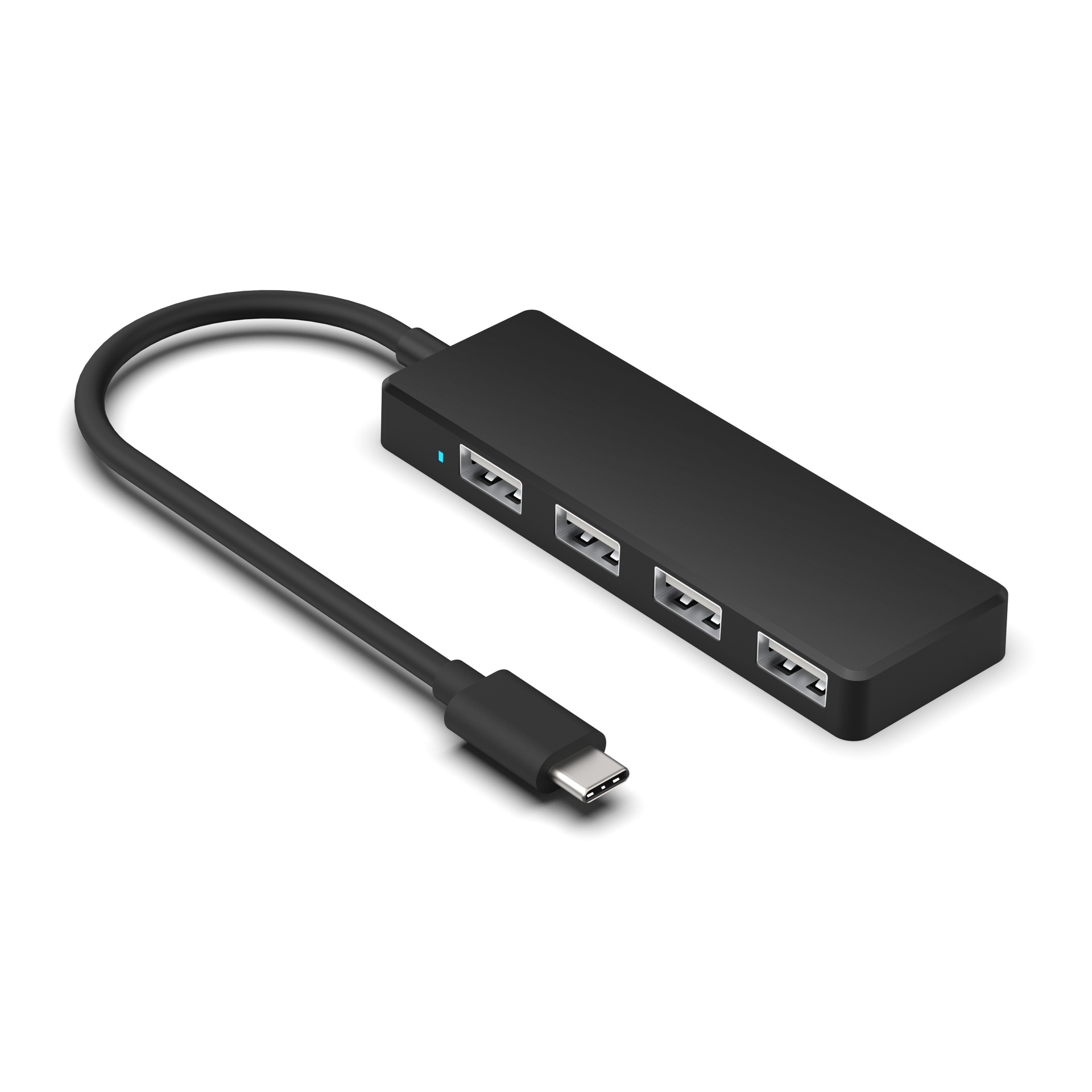 4 in 1 USB Type-C Hub 4 Port USB HUB LED Gösterge Işığı Docking Station Telefon ve Bilgisayar Uyumlu