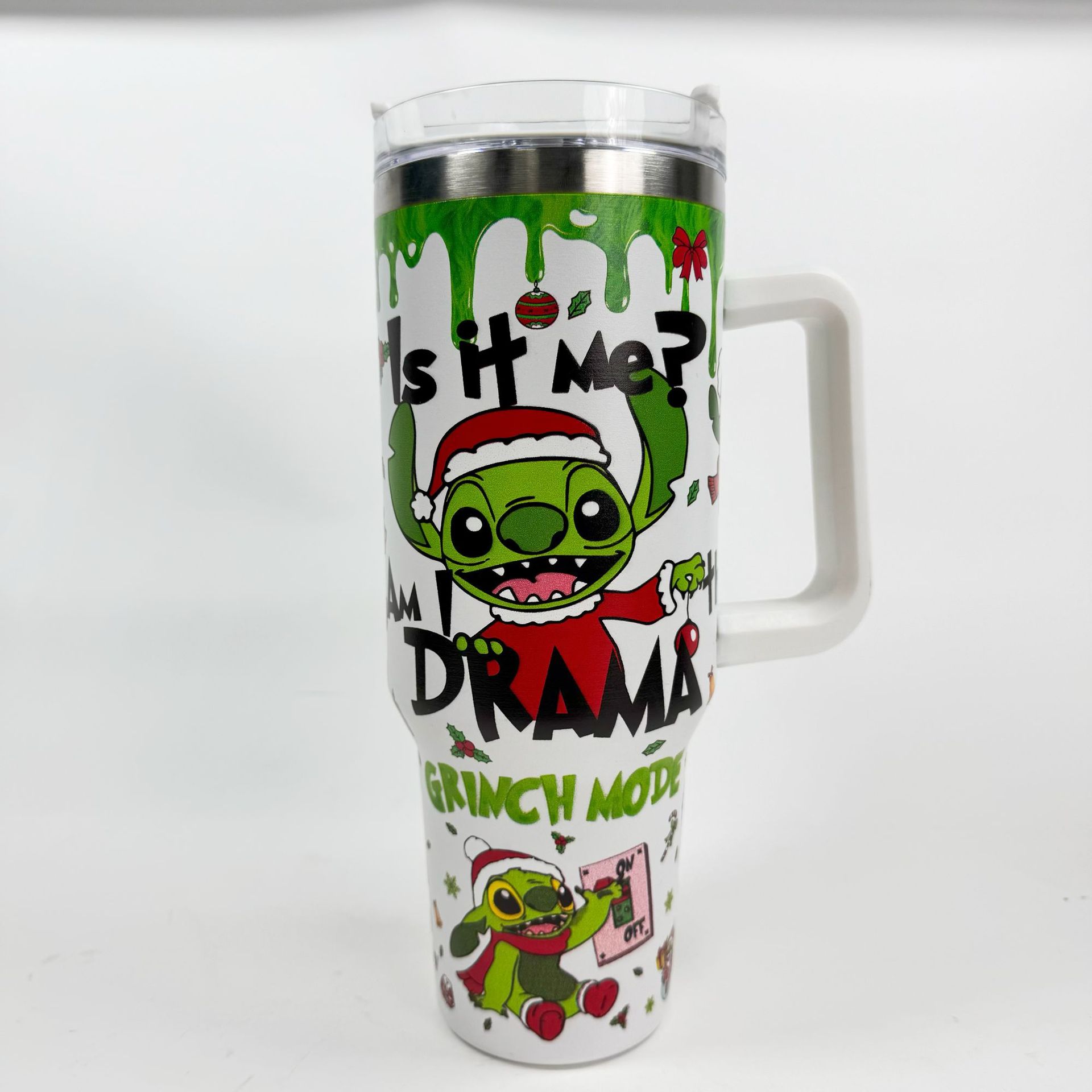 Vaso térmico de acero inoxidable con aislamiento al vacío de 40 oz, para automóvil, de gran capacidad, con impresión UV de diseño 5D, para viajes transfronterizos.