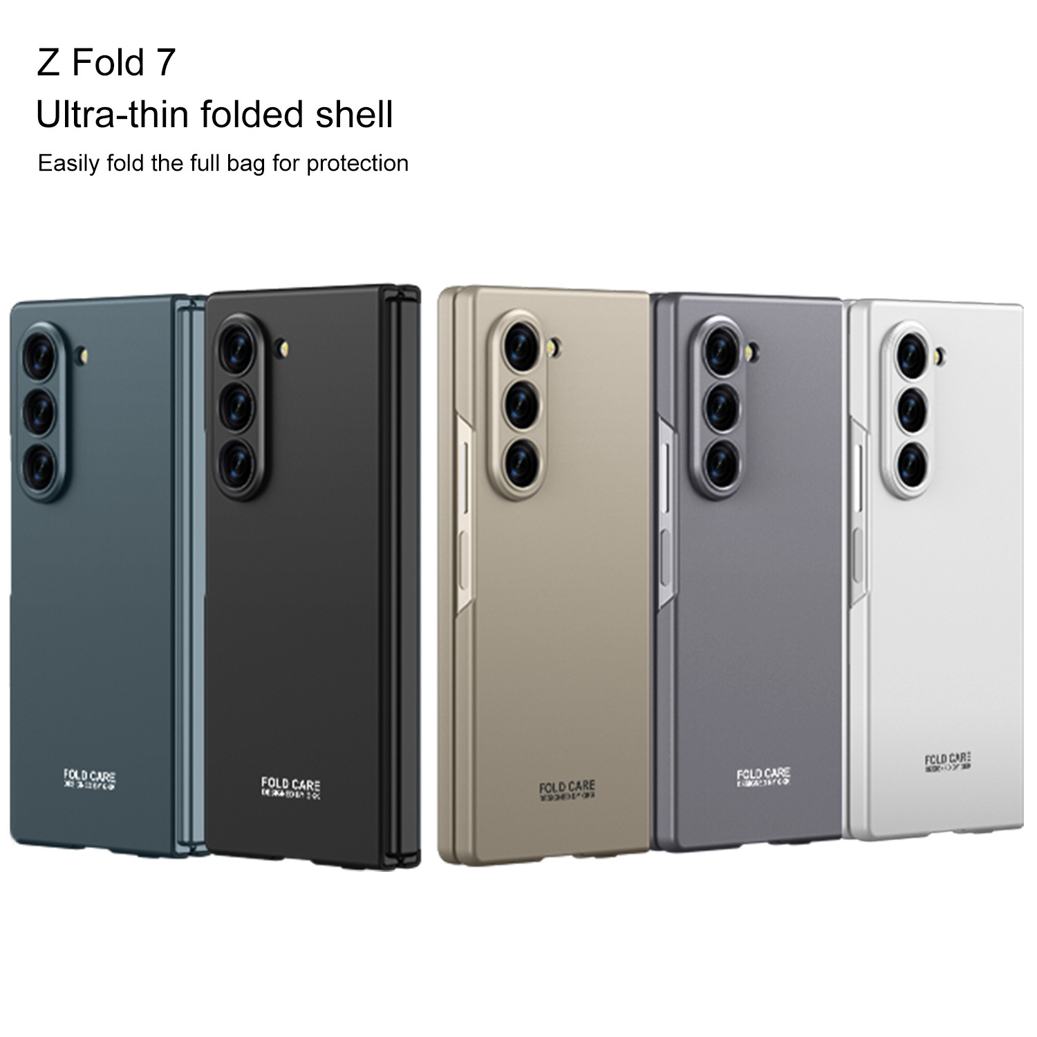 Geeignet für Samsung Handyhülle, faltbares Display, mattes Zfold7 Zweiteiler-Set, PC-ölbeschichtete, einfarbige Schutzhülle,_voghion.com