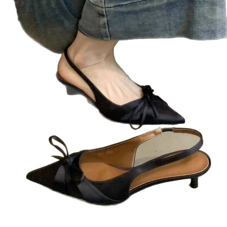 Sandals with bow low-cut, Spring/Fall 2025 model, french style