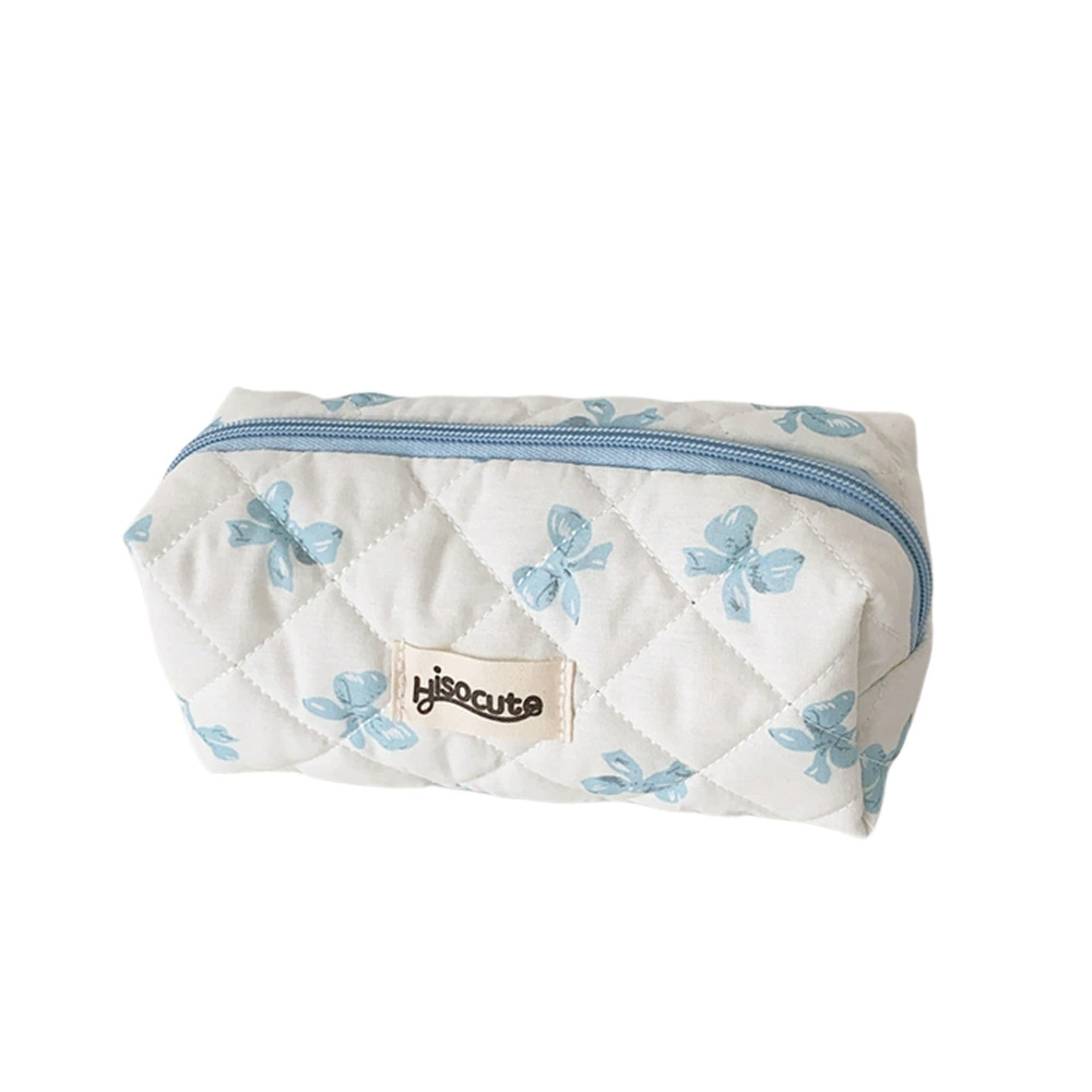Brand cream high quality pencil case with bow, stationery for elementary school students, storage bag, Korean style