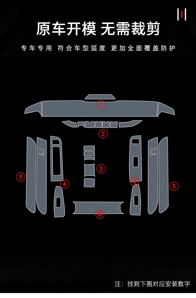 Suitable for 22-25 Models of Lincoln Z Interior Protection Film, Instrument Navigation Screen Film, Gear Shift and Air Conditioning Film, High-Definition Tpu