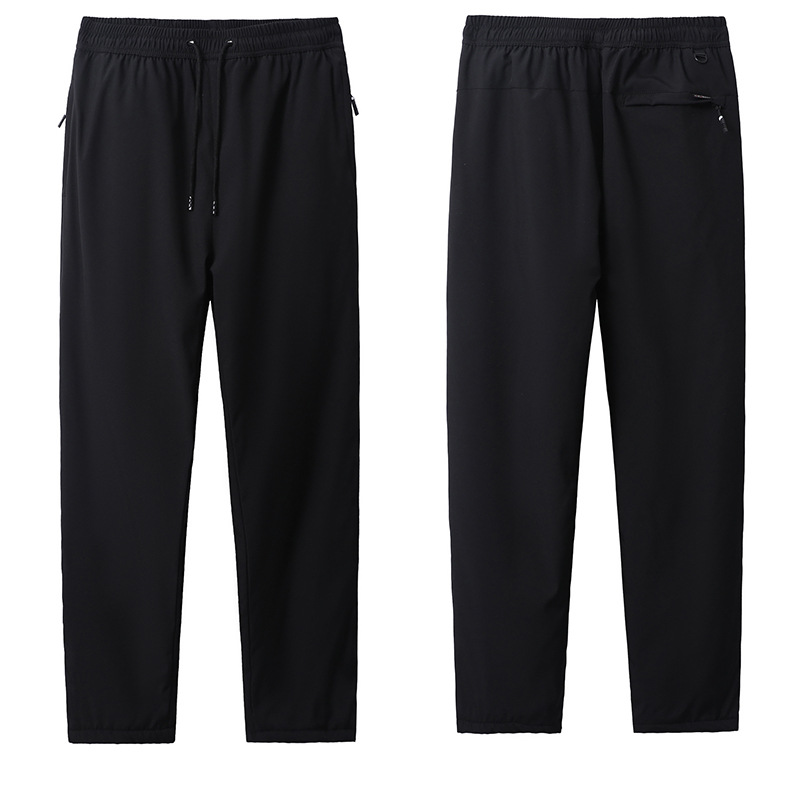New plus size cashmere pants men's winter warm casual thickened fleece-lined sports pants windproof middle-aged straight pants