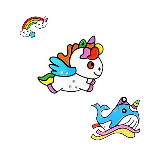 No-bake glue painting girl crystal handmade diy production coloring painting jewelry hangings children graffiti toys on behalf of