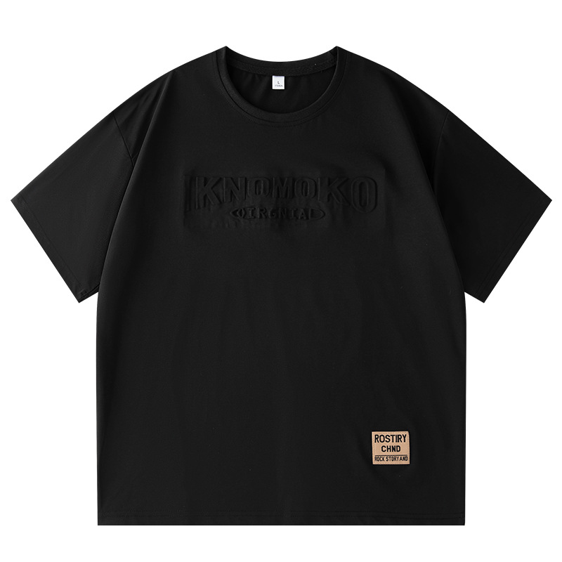 Camiseta de marca moderna para hombre, talla grande 26, nueva camiseta de verano de manga corta, fina, holgada y moderna con estampado.