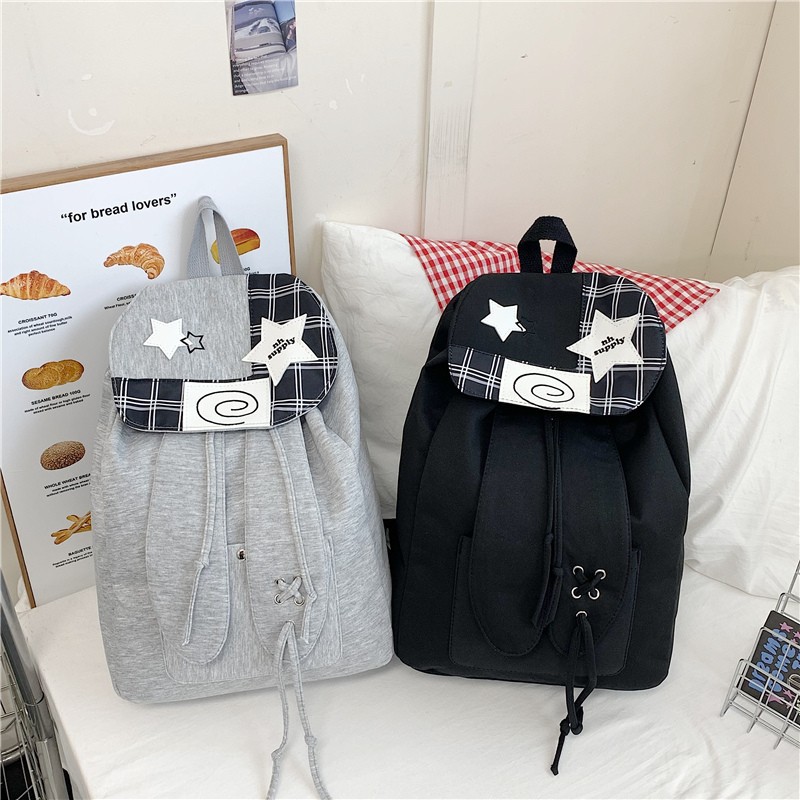 Simple 2025 New Style Lightweight Backpack Large Capacity Checkered Backpack Casual and Versatile Student Commuter Bag
