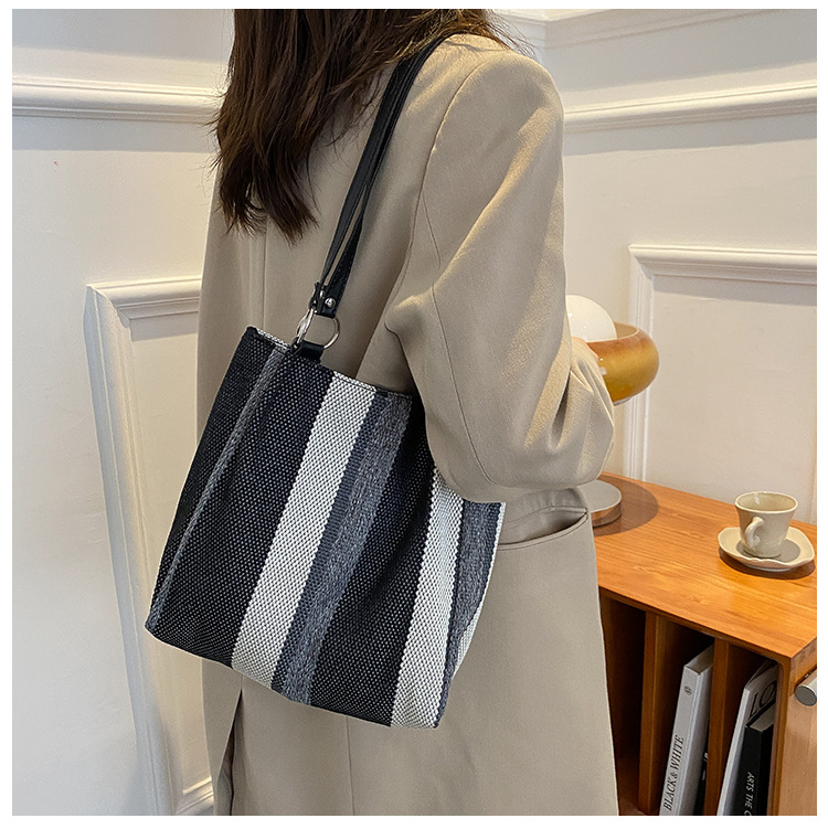 202g Weight Polyester Lining Material Zipper Closure Type Single Shoulder Strap Strap Type Tote Bag Bags Type Casual Occasion Canvas Material Solid Color Pattern All Seasons Season Women's Gender Streetwear Style Square Shape White, Black Color Small Size Small Canvas Streetwear Tote Bag 12