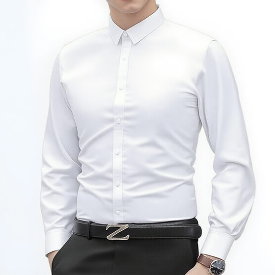 Dongyu Men's Spring and Summer Men's Shirts Long Sleeve Shirts Men's Business Slim Fit No-Iron Korean Style Professional Wear Ready Stock