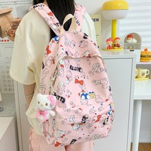 卡通可爱小猫学院风双肩包少女软妹大容量休闲上课书包出游背包