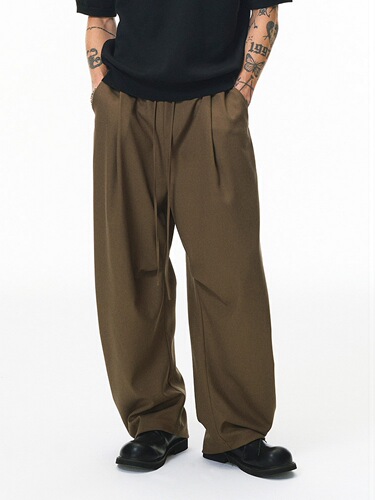 Jie Zhan Men's Linen Wide Leg Pants - 26 Summer New Arrival Streetwear Brand American Loose Solid Color Cotton-Linen Old Money Casual Pants