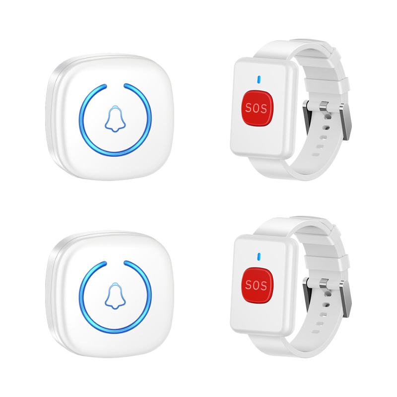 老人呼叫器无线家用一键紧急报警器床头呼救器远程遥控 二拖二