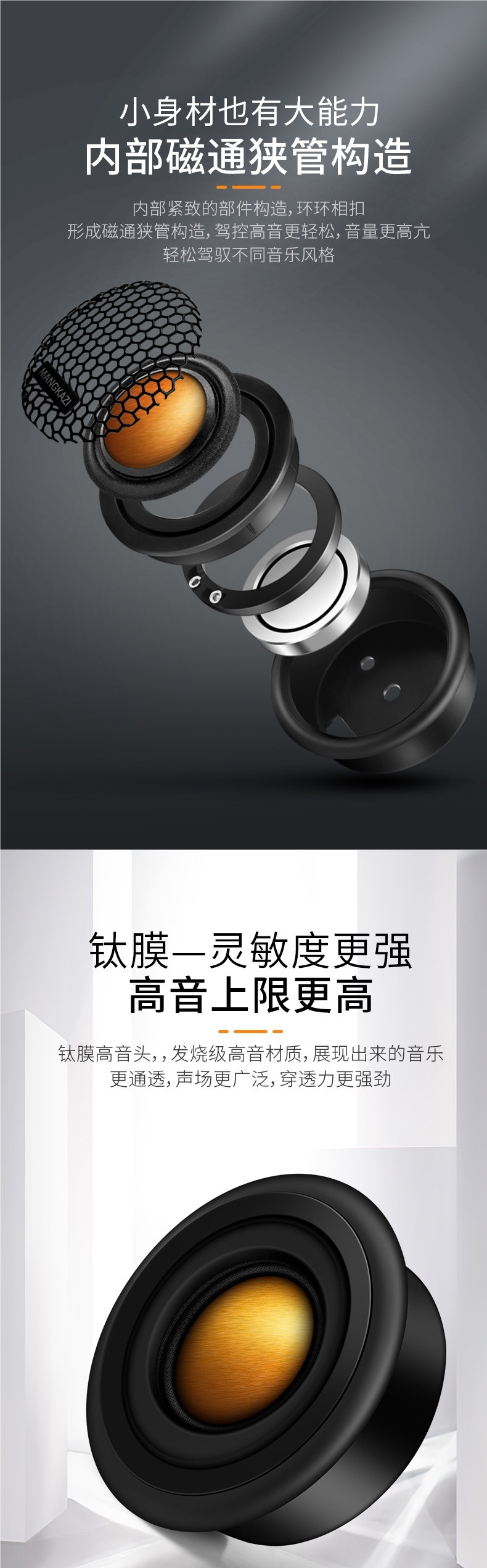 Car Tweeter Speaker Audio Modification Silk Membrane Car-Mounted Small Tweeter Audiophile-Grade Universal Pair
