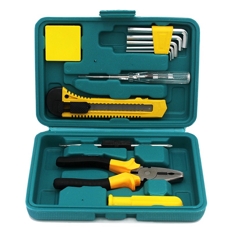 Pequeña caja de herramientas de combinación de 12 piezas regalo de publicidad conjunto de herramientas de hardware del hogar del coche portátil 8012E image 1