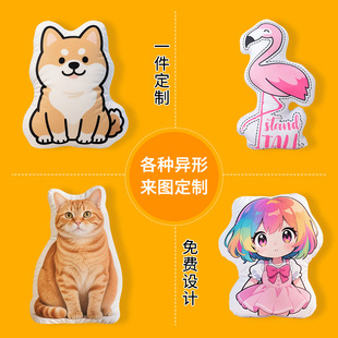 Special-Shaped Pillow Customized Creative Event Corporate Logo Pillow Cat and Dog Photo Plush Pillow Cartoon Sofa Pillow