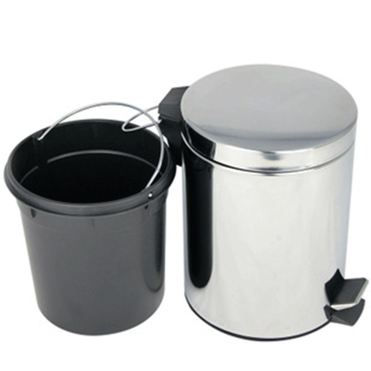 Cubo de basura de acero inoxidable con pedal silencioso tapa lenta