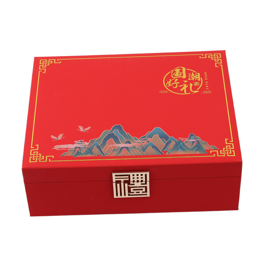 New national fashion gift American ginseng, scallop and dendrobium packaging box, double bottles of panax notoginseng powder and four treasure powder gift box, empty box