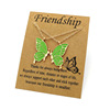 Cross -border new FRIENDSHIP Friendship Butterfly Necklace Simple Friends Dripping Oil Strange Color Butterfly Necklace