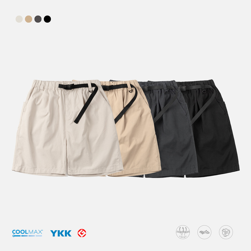 Trs Japanese Trendy Workwear | Classic Cool-Feeling Coolmax Blend Washed Comfortable Breathable Loose Lightweight Five-Point Shorts